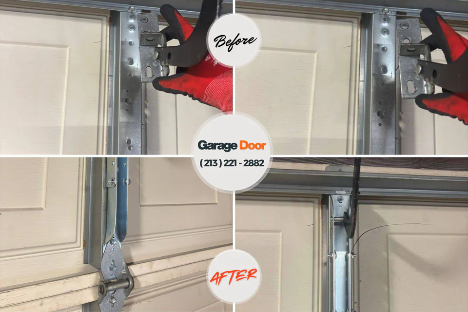 Before and after: garage door repair Middleburg Heights, OH